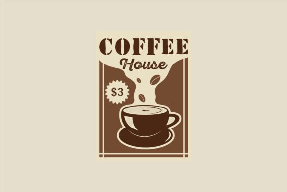 Coffee Shop Vector Poster Vintage