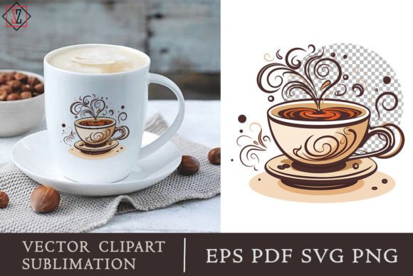 Cup of Coffee Vector Clipart Sublimation: The Perfect Warmth for Your Creative Projects
