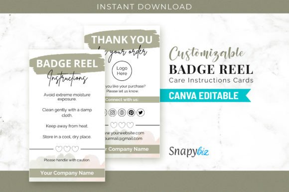 Customizable Badge Reel Care Canva Card