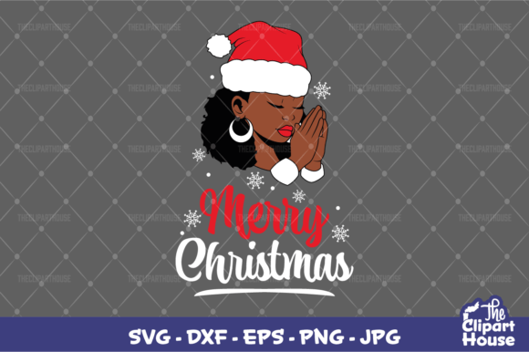 Merry Christmas Black Woman Praying Hand