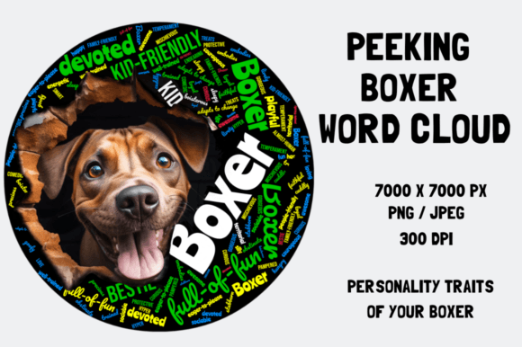 Peeking Boxer Word Cloud: A Visual Celebration of Character