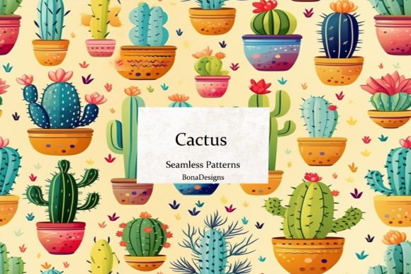 Retro Cactus Seamless Pattern for Creative Projects