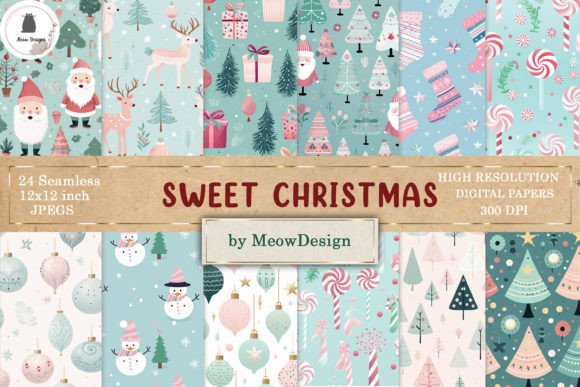 Unleash Your Creativity with the Sweet Christmas Digital Paper Pattern Collection