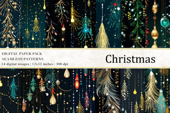 Unleash Your Holiday Creativity with Christmas Tinsel Garland Digital Papers